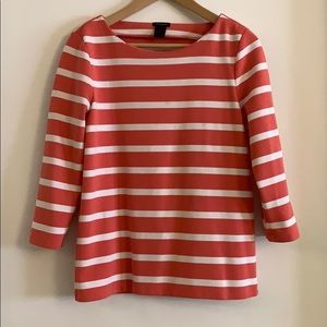 Ann Taylor Pink Stripe Boatneck Sweater